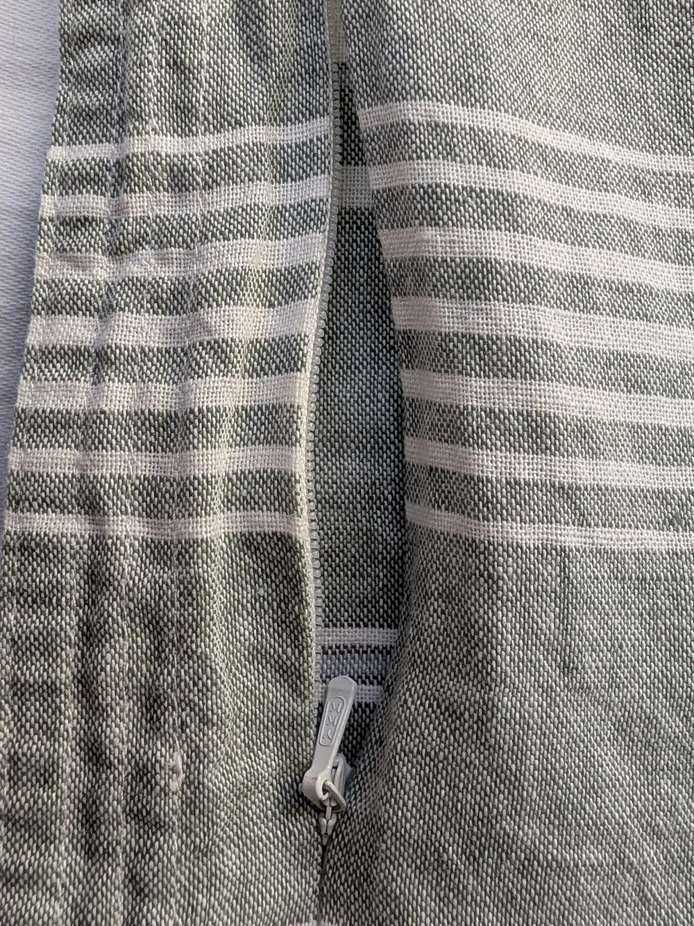 Ralph Lauren Linen Cotton Green White Striped Standard Pillow Covers - 2
